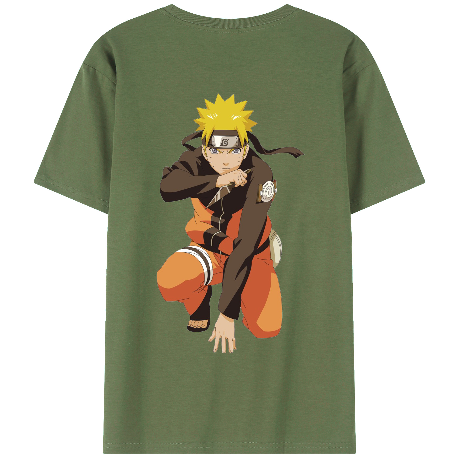 （画像用） NARUTO -ナルト- うずまき ナルト Uzumaki Naruto 綿100％ メンズ半袖Tシャツ（バックプリント） 通気性